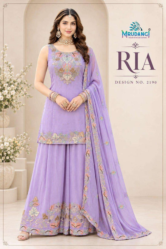 Mrudangi Ria 95 Viscose Chinon Hand Work Salwar Suit Set