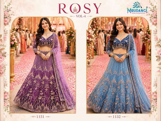 MRUDANGI ROSY Vol-4 Premium Net Embroidered Stitched Lehenga Wholesale