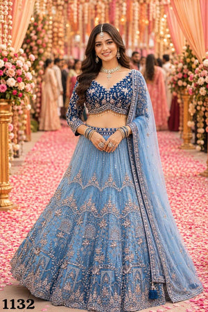 MRUDANGI ROSY Vol-4 Premium Net Embroidered Stitched Lehenga Wholesale - Amrah Wholesale