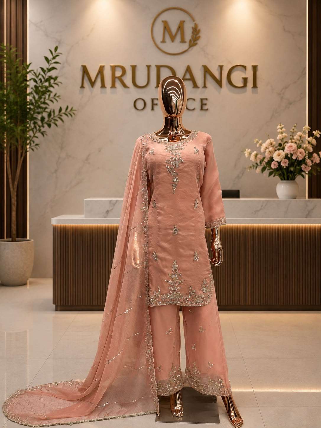 MRUDANGI RUHANIYAT Rose Gold Stitched Dresses