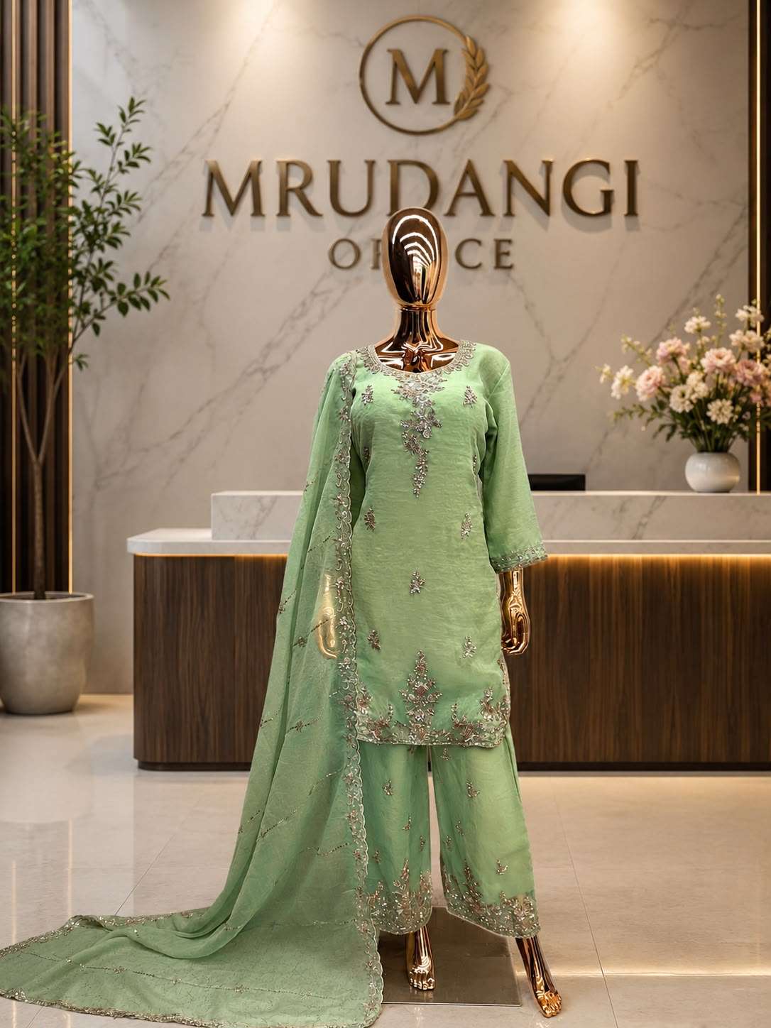 MRUDANGI RUHANIYAT Rose Gold Stitched Dresses