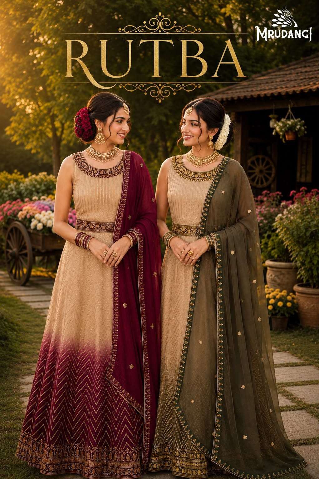 MRUDANGI RUTBA Premium Georgette Embroidered Stitched Dresses