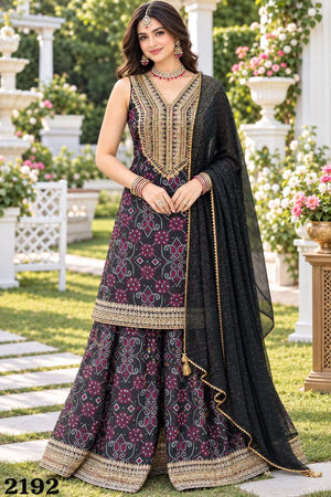 Mrudangi Shagun Real Chinon Silk Embroidery Stitched Salwar Suit Set - Amrah Wholesale