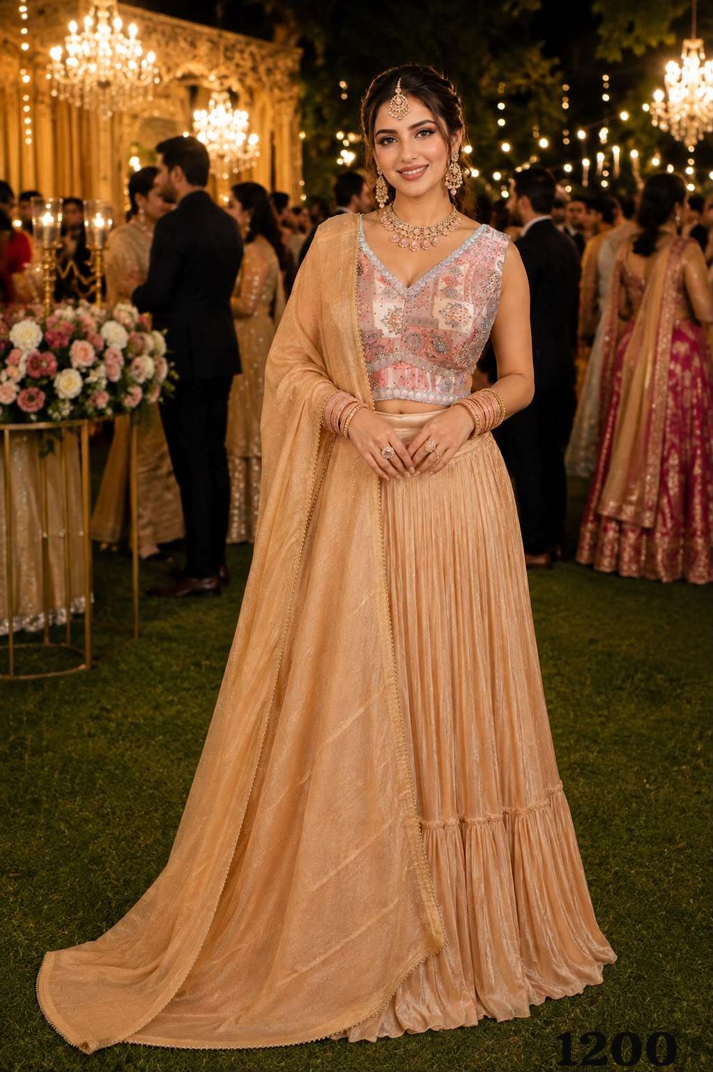 MRUDANGI SHEHNAZ VOL-3 Premium Tissue Viscose Lehenga