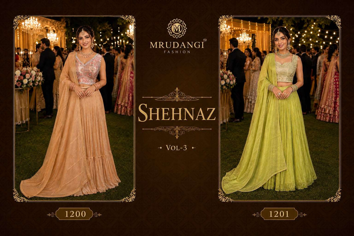 MRUDANGI SHEHNAZ VOL-3 Premium Tissue Viscose Lehenga