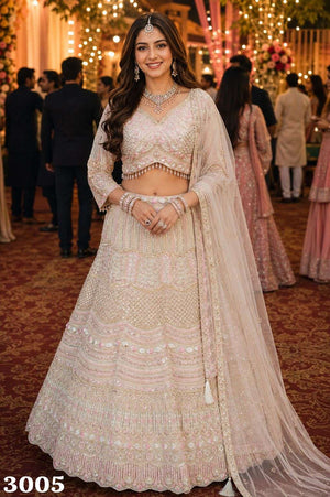 Mrudangi Sikha Premium Net Embroidered Lehenga
