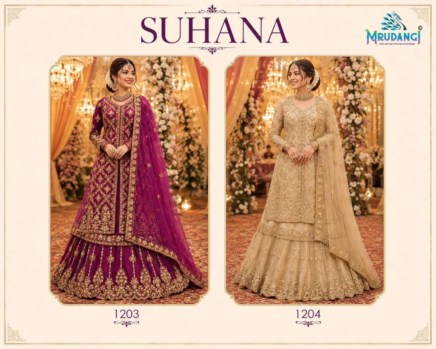 MRUDANGI SUHANA Net Embroidery Sequins Stone Work Stitched Dresses