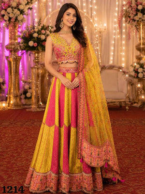 Mrudangi Takshvi Tissue Gold Embroidery Hand Work Lehenga