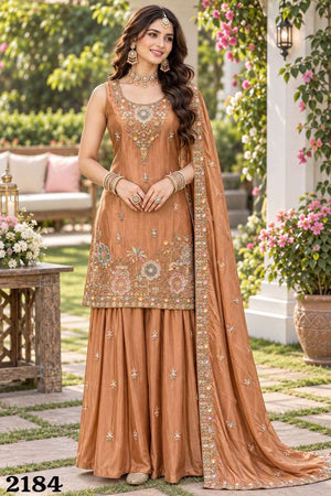 Mrudangi Varina Viscose Tissue Embroidery Salwar Suit Set