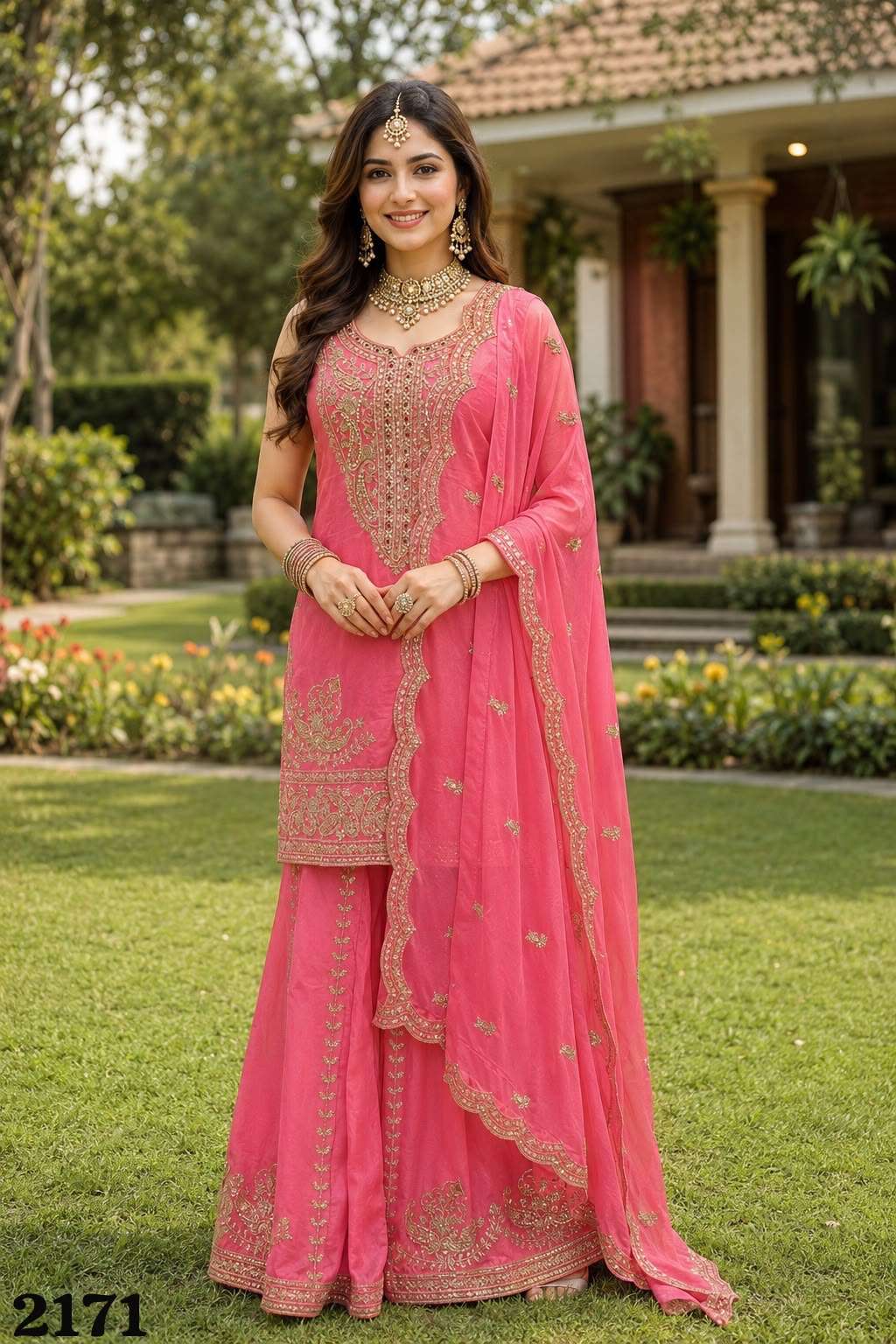 MRUDANGI VERONICA Simmer Silk Embroidered Suit Set