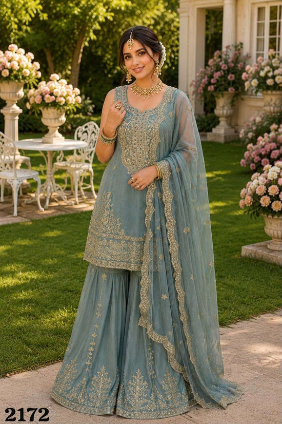 MRUDANGI VERONICA Simmer Silk Embroidered Suit Set