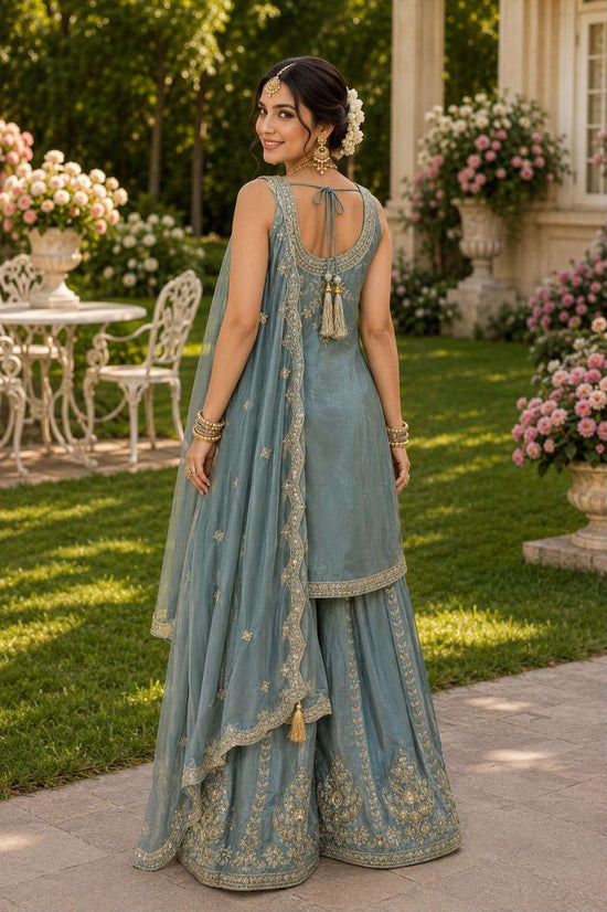 MRUDANGI VERONICA Simmer Silk Embroidered Suit Set