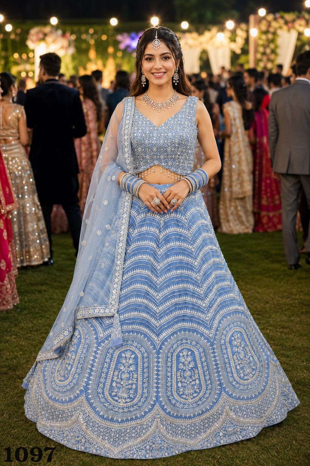 MRUDANGI VILOSHNI Premium Net Embroidered Lehenga