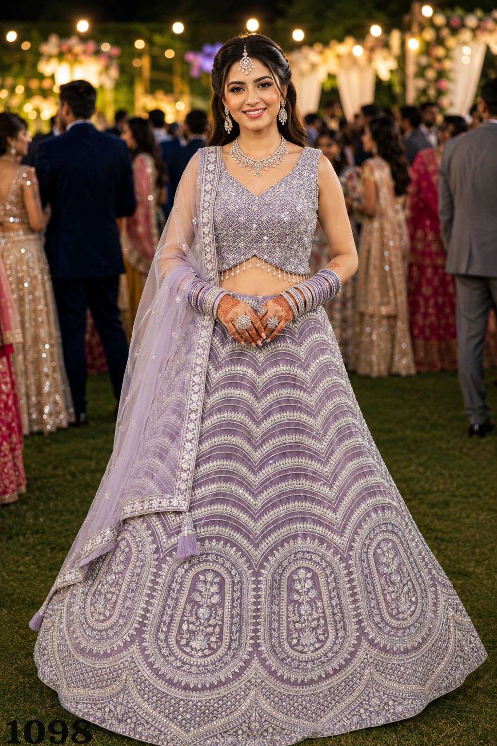 MRUDANGI VILOSHNI Premium Net Embroidered Lehenga