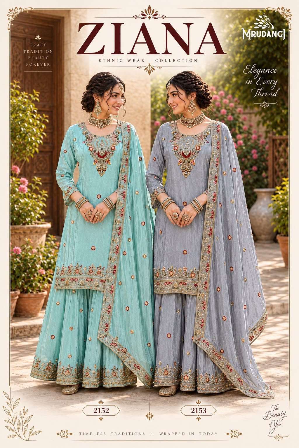 Mrudangi Ziana Organza Silk Embroidery Hand Work Dresses