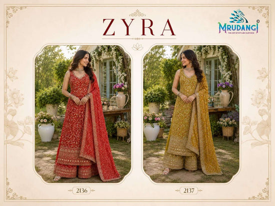 MRUDANGI ZYRA Premium Georgette Embroidery Sequence Work Designer Dress - Amrah Wholesale