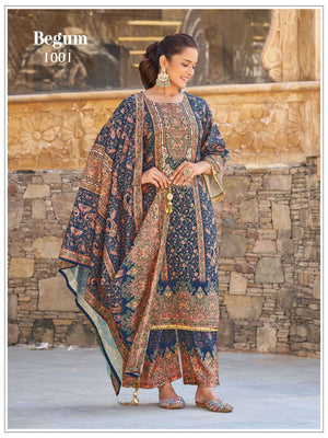 Mukesh Begum Satin Printed Ready to Wear Pakistani Suit Set