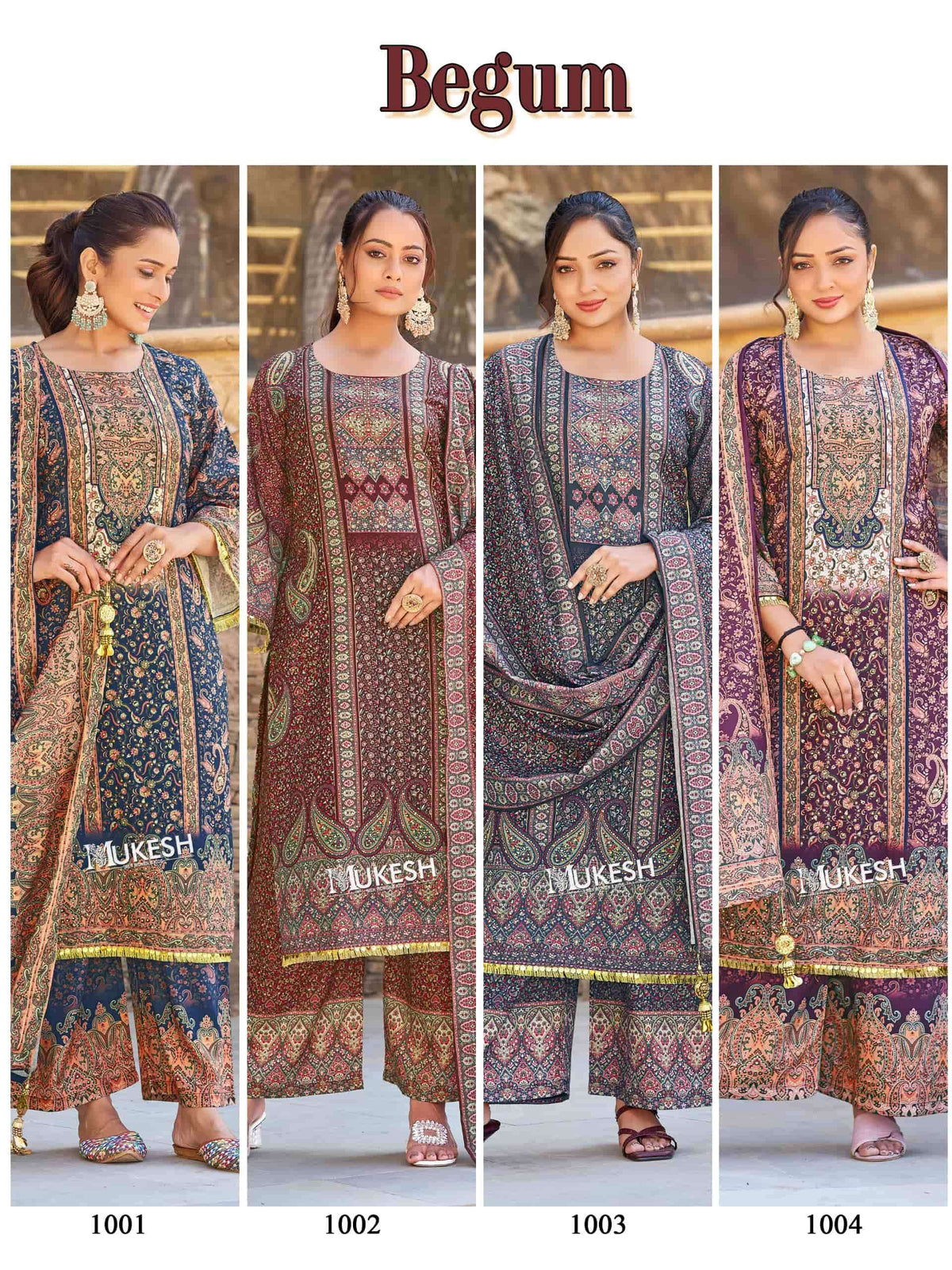 Mukesh Begum Satin Printed Ready to Wear Pakistani Suit Set