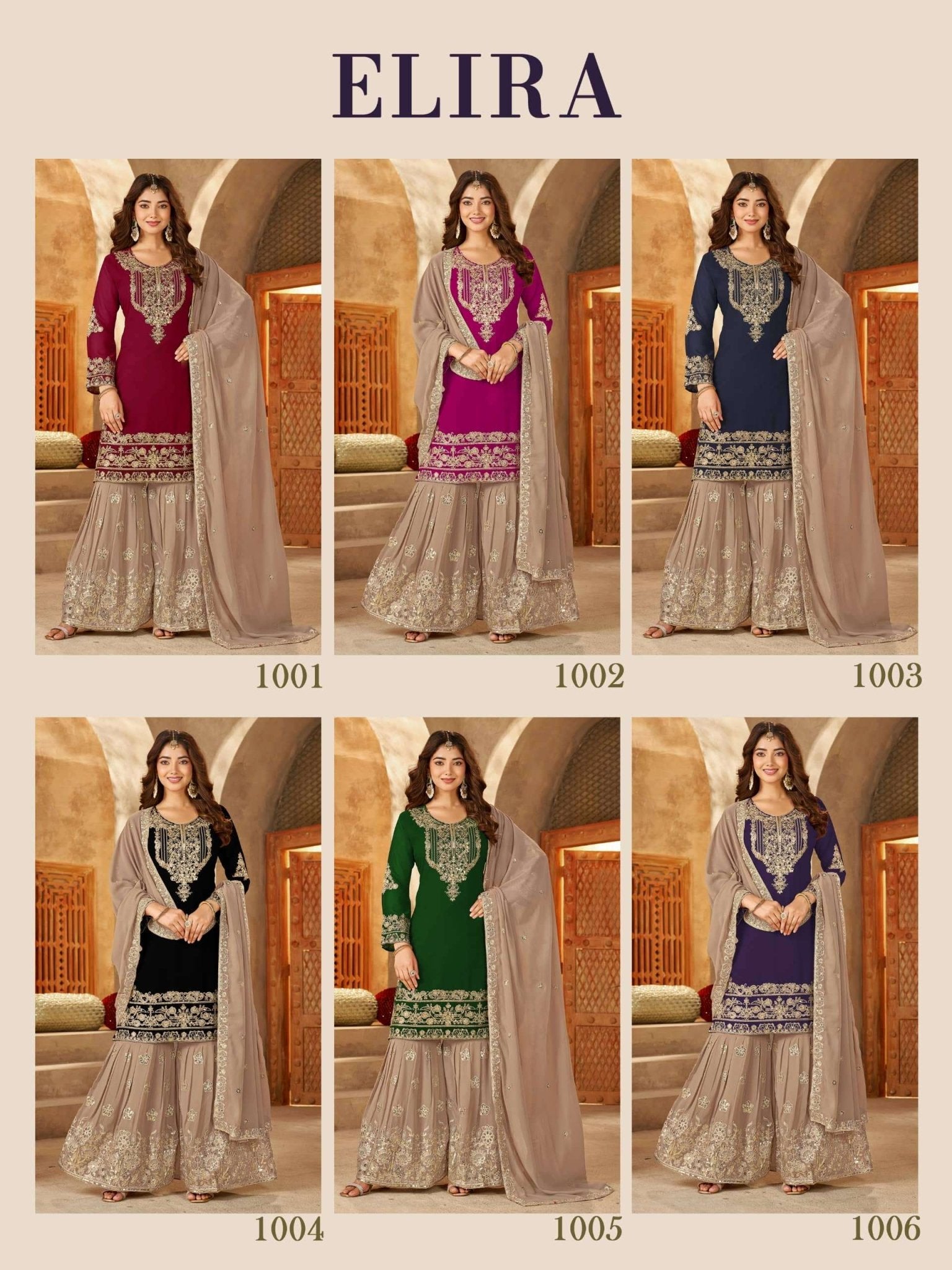 MUKESH ELIRA Blooming Georgette Embroidered Dress Set - Amrah Wholesale