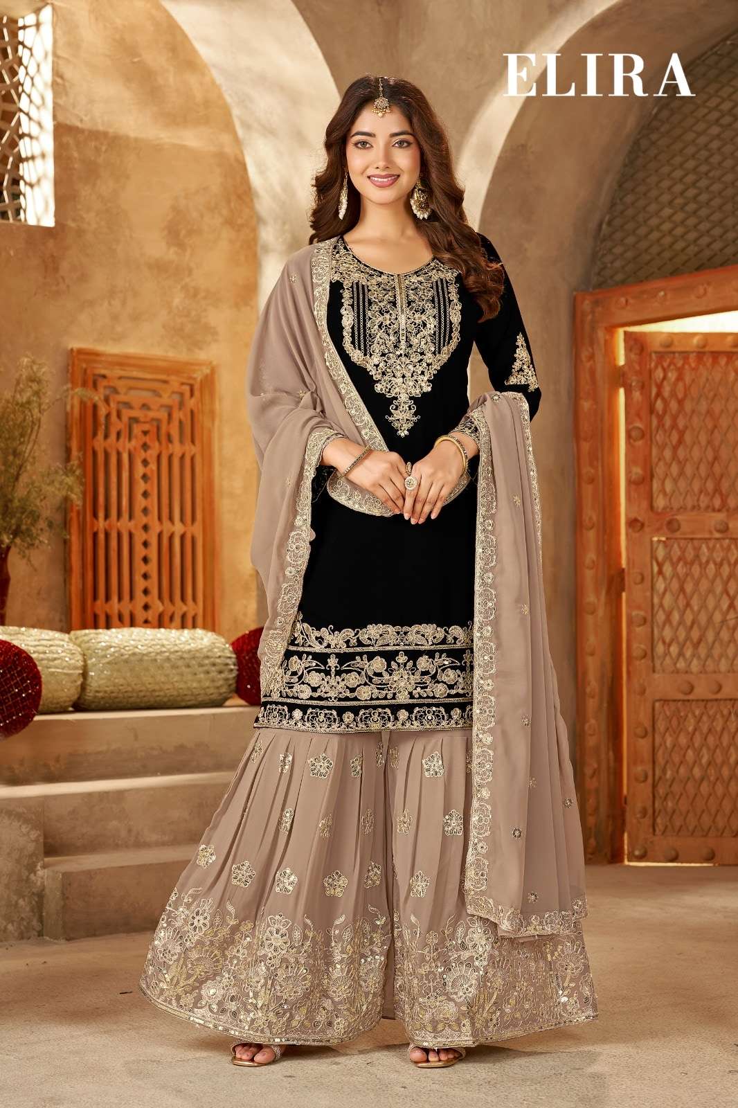 MUKESH ELIRA Blooming Georgette Embroidered Dress Set - Amrah Wholesale