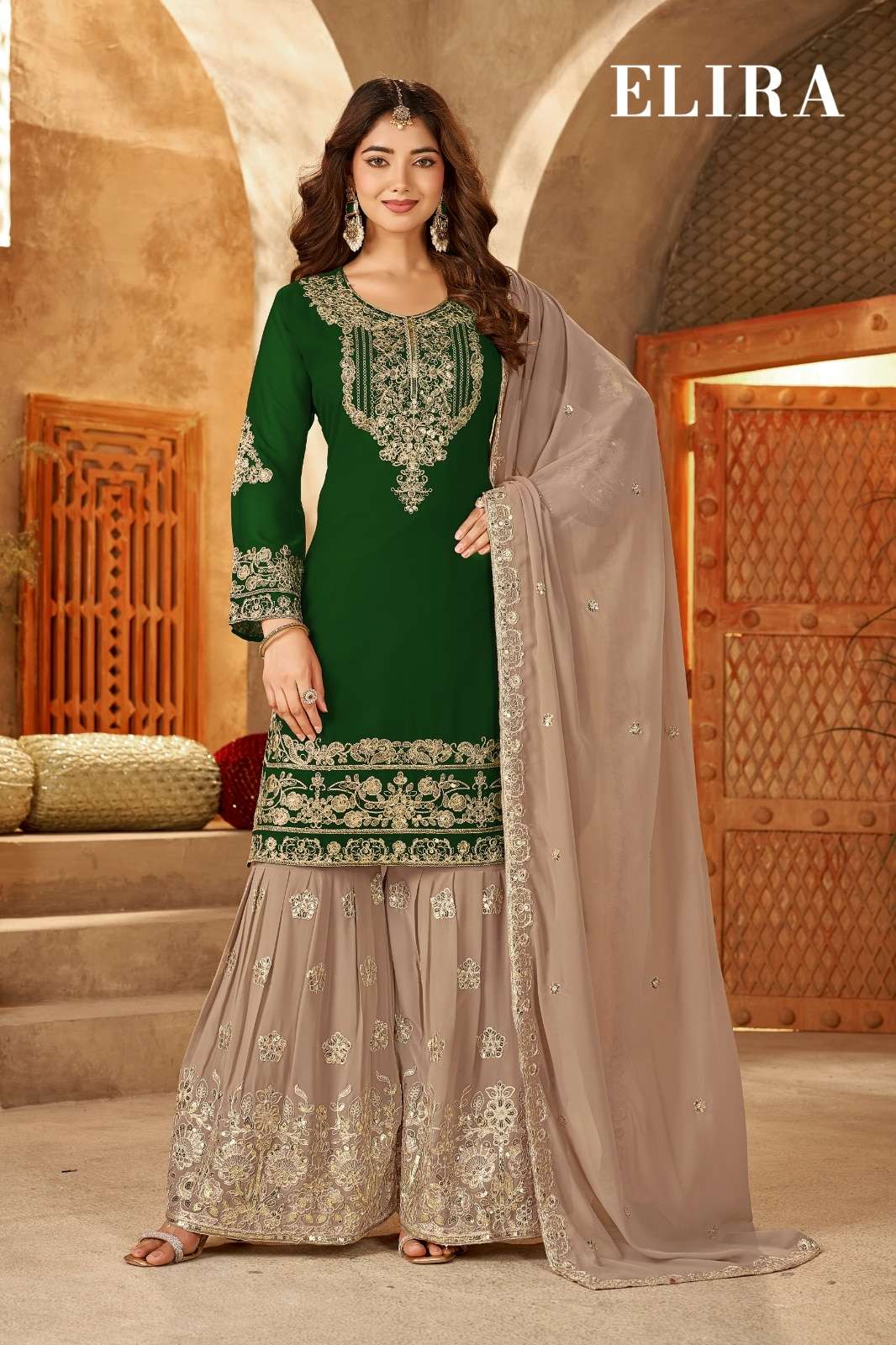 MUKESH ELIRA Blooming Georgette Embroidered Dress Set - Amrah Wholesale