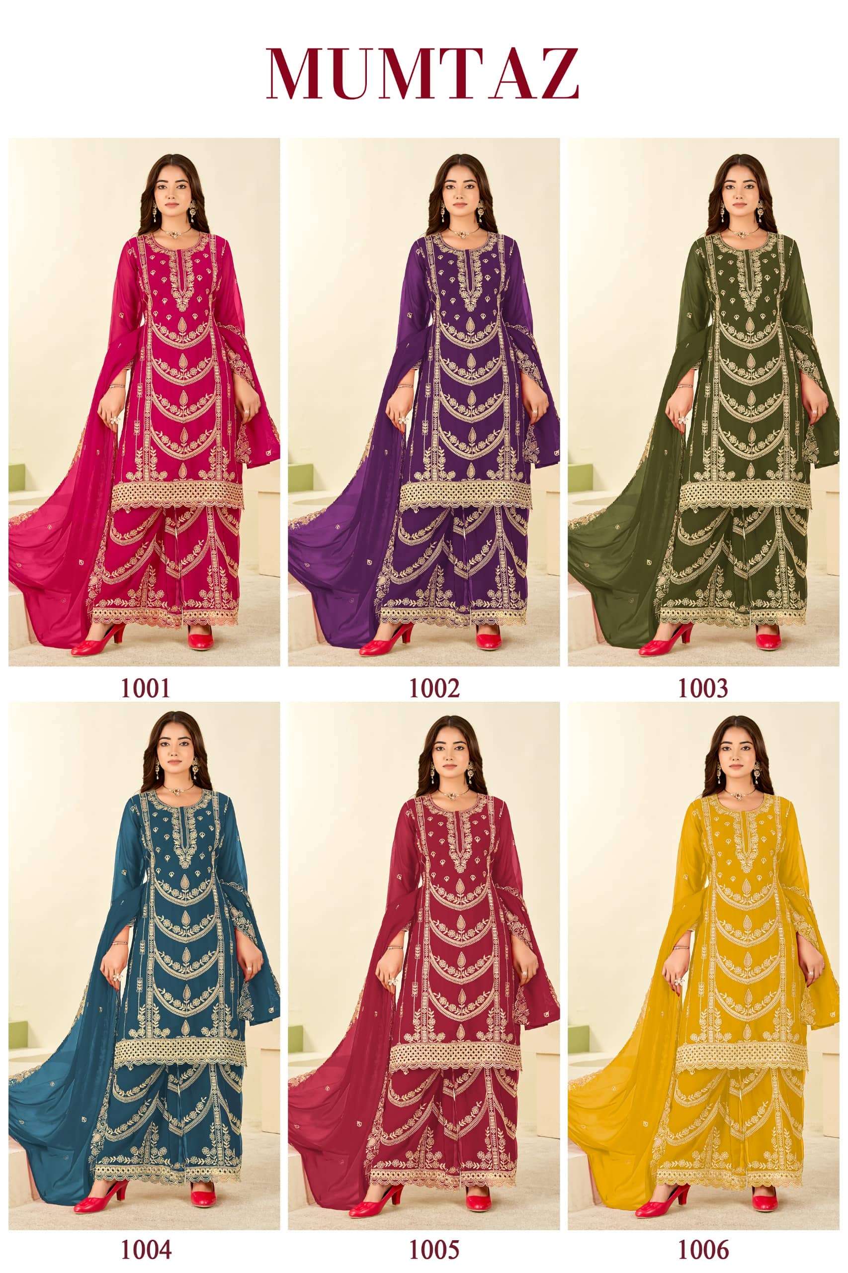Mukesh Mumtaz 1001–1006 Georgette Salwar Suit Set