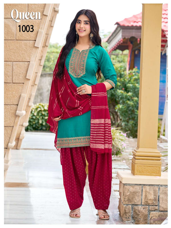 MUKESH QUEEN Vertican Heavy Embroidered Dress Set - Amrah Wholesale