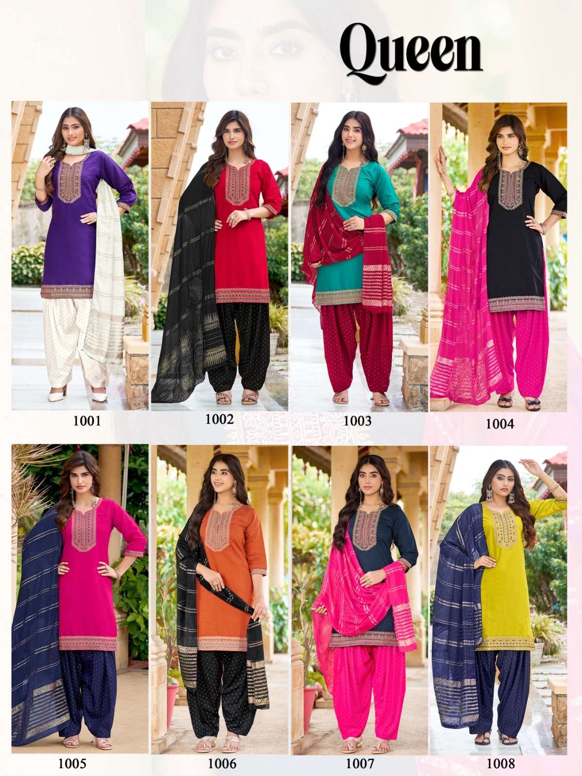 MUKESH QUEEN Vertican Heavy Embroidered Dress Set - Amrah Wholesale