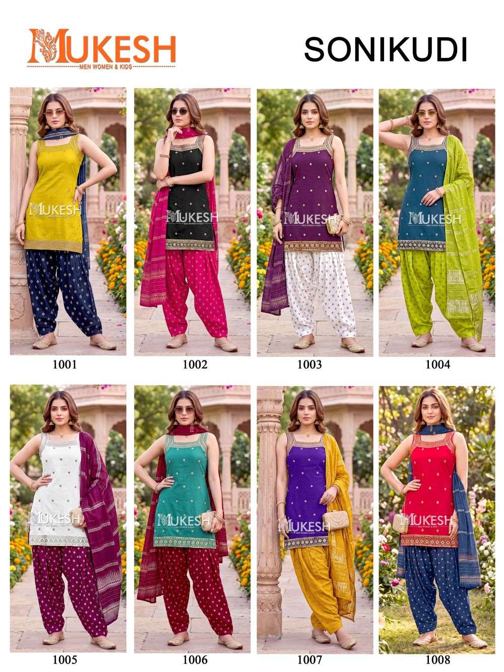 MUKESH SONIKUDI Rayon Embroidered Printed Punjabi Suit Set