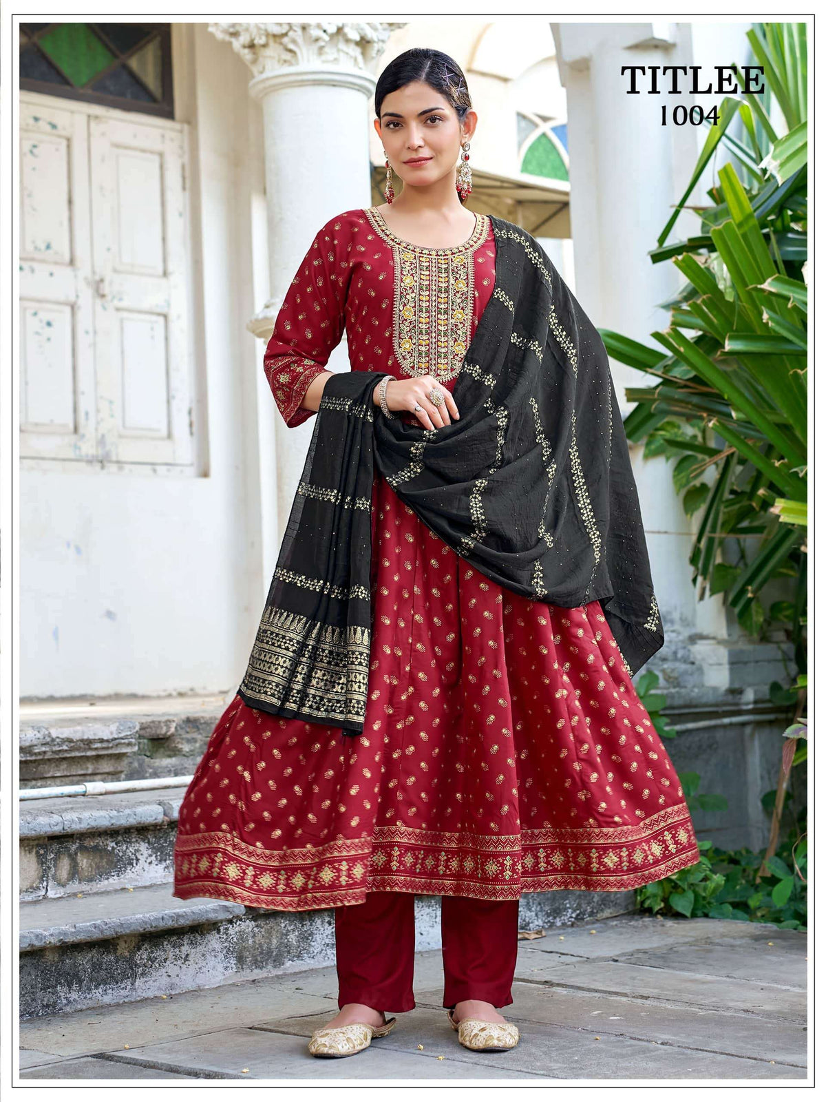 MUKESH Titlee Rayon Anarkali Dress - Amrah Wholesale