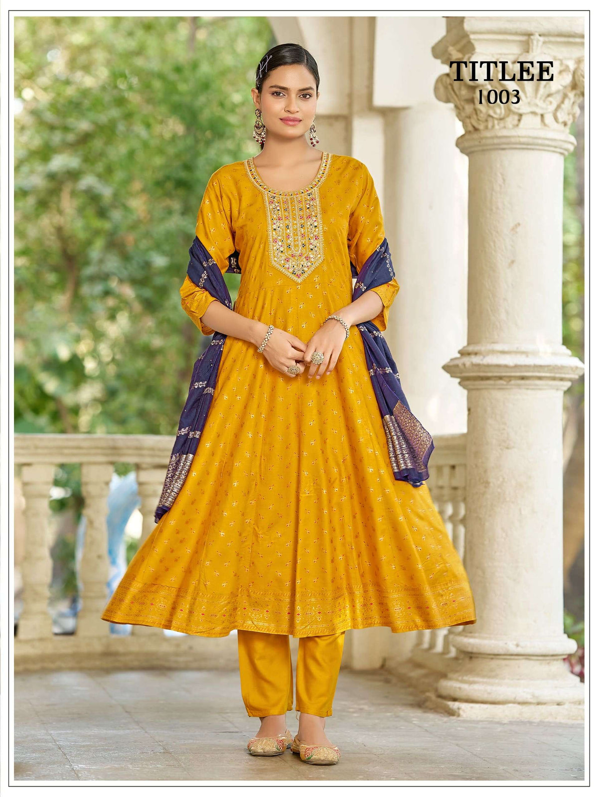 MUKESH Titlee Rayon Anarkali Dress - Amrah Wholesale
