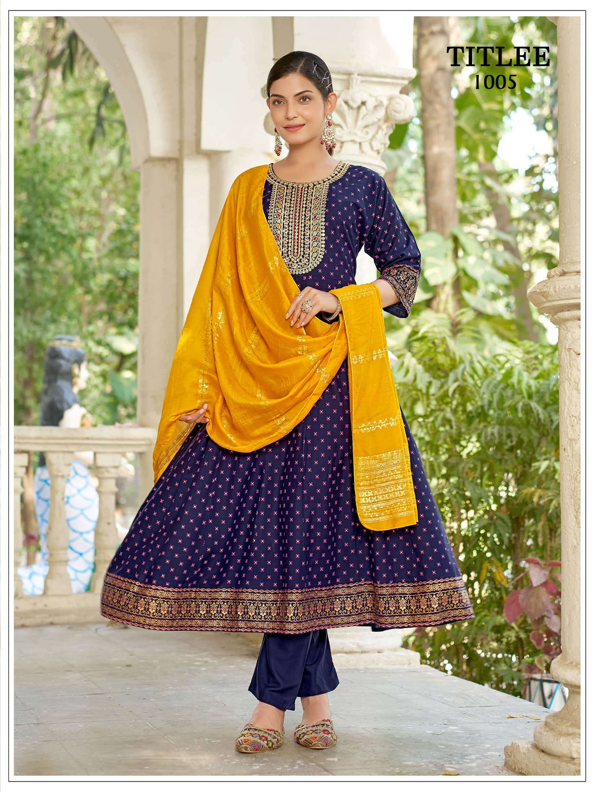 MUKESH Titlee Rayon Anarkali Dress - Amrah Wholesale