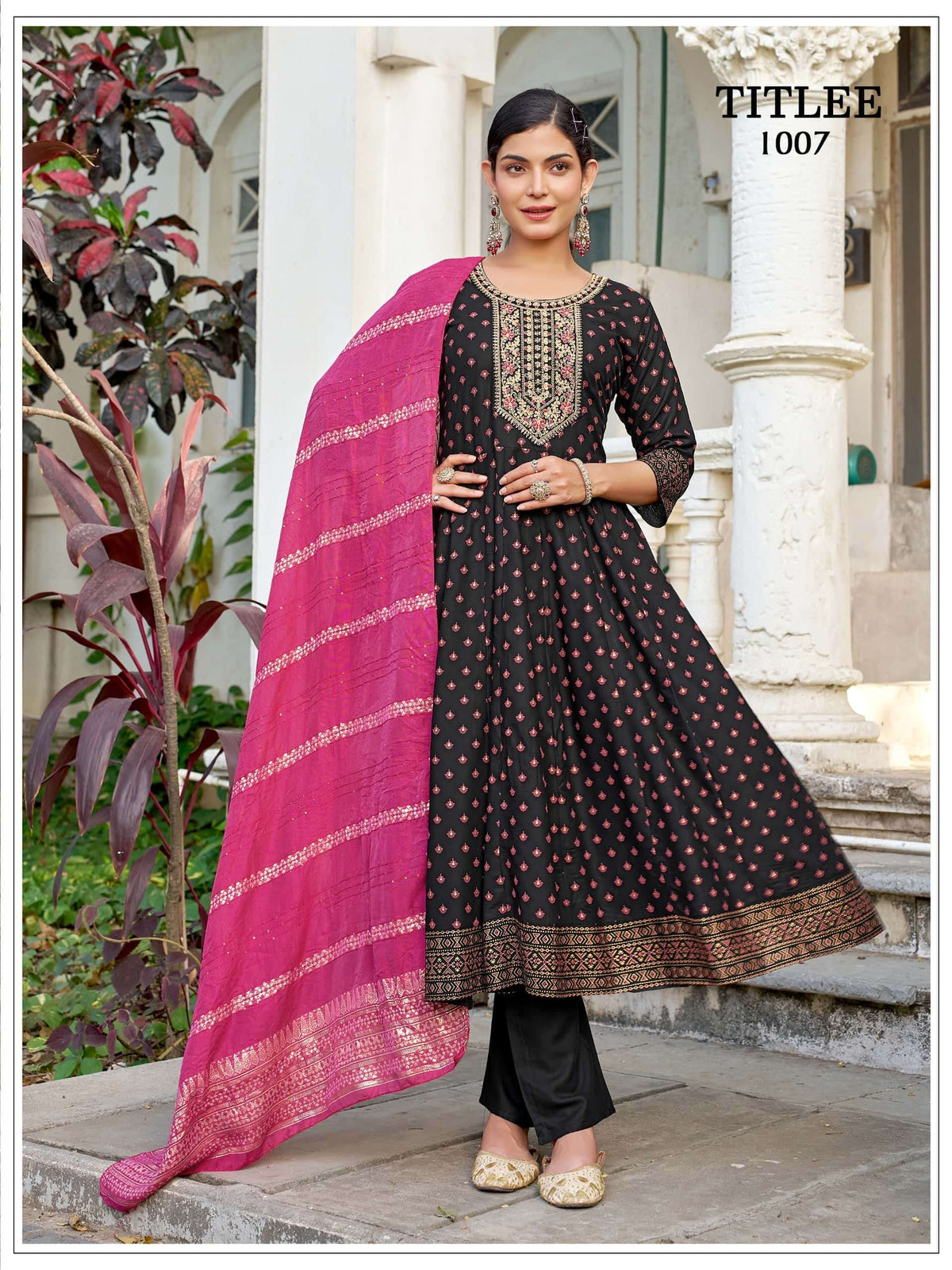 MUKESH Titlee Rayon Anarkali Dress - Amrah Wholesale
