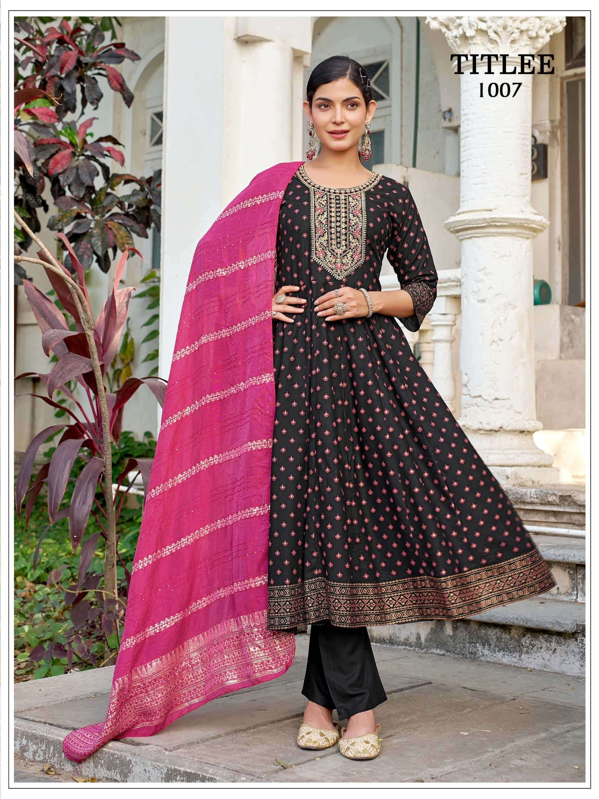 MUKESH Titlee Rayon Anarkali Dress - Amrah Wholesale