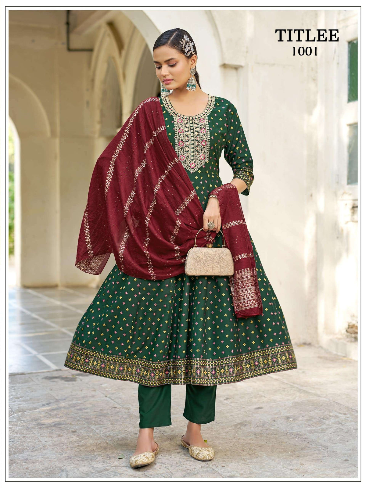 MUKESH Titlee Rayon Anarkali Dress - Amrah Wholesale