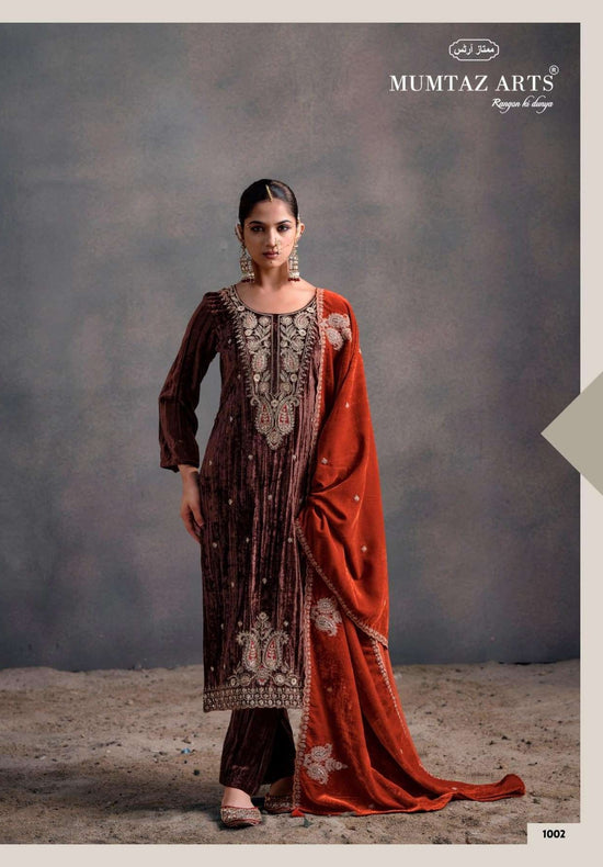 Mumtaz Art Rangreza Crush Velvet Dress Material