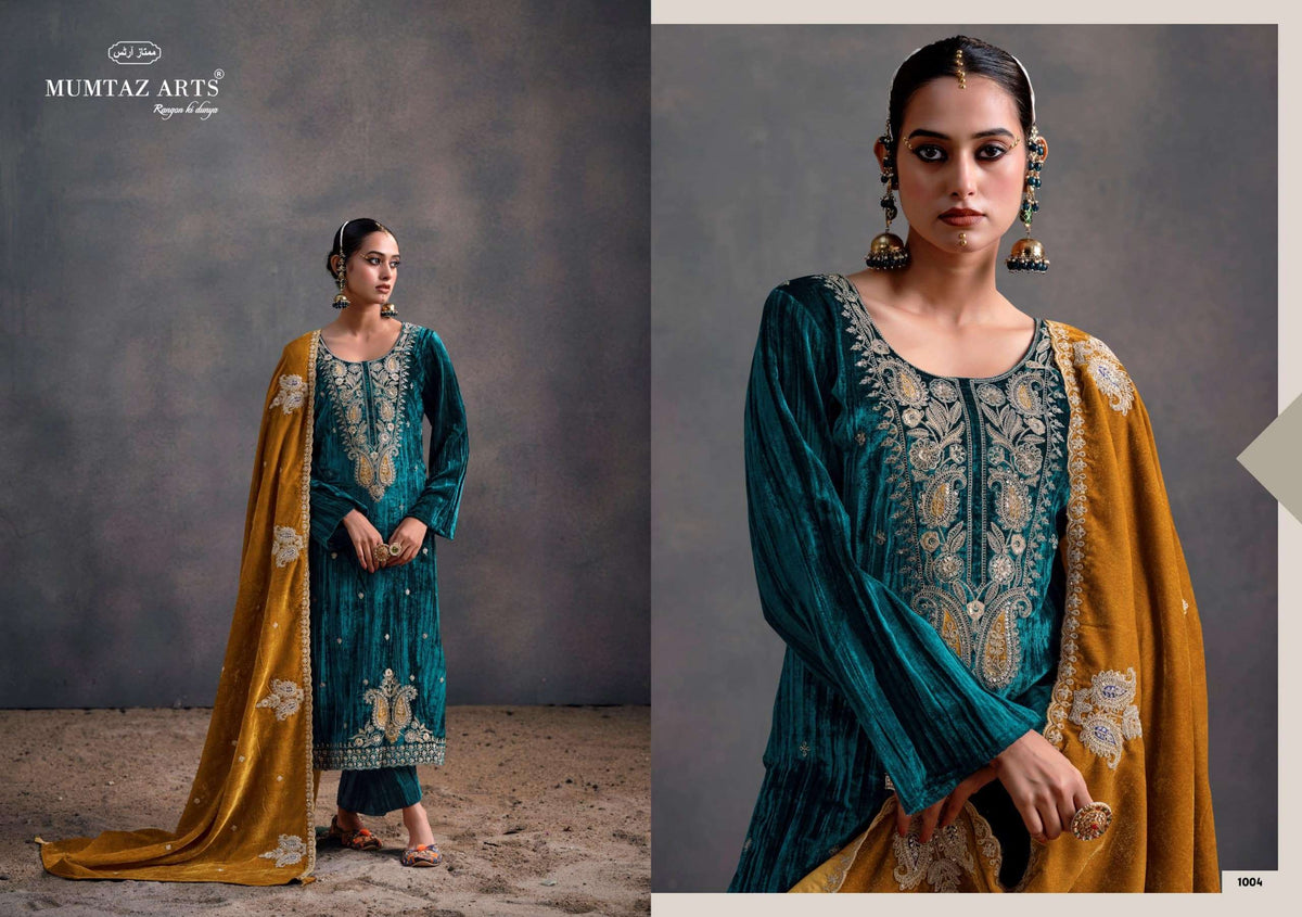 Mumtaz Art Rangreza Crush Velvet Dress Material