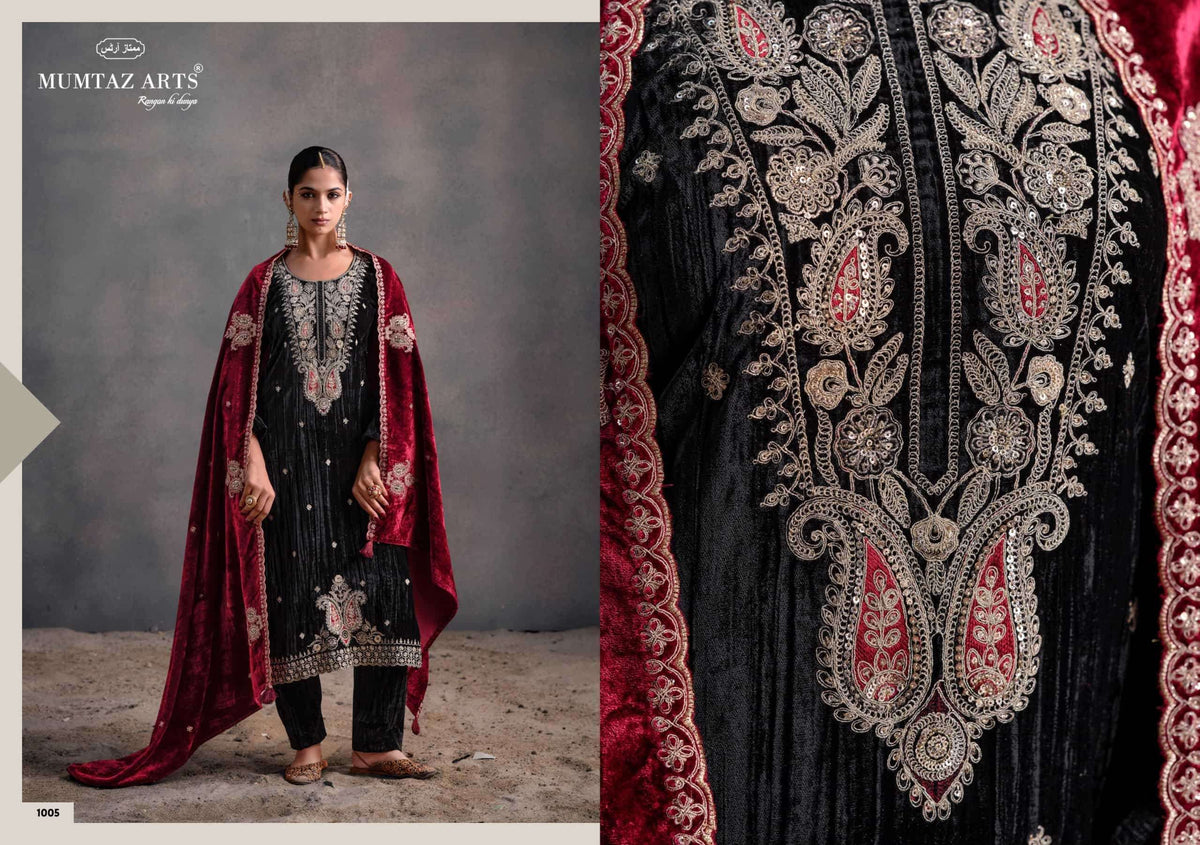 Mumtaz Art Rangreza Crush Velvet Dress Material