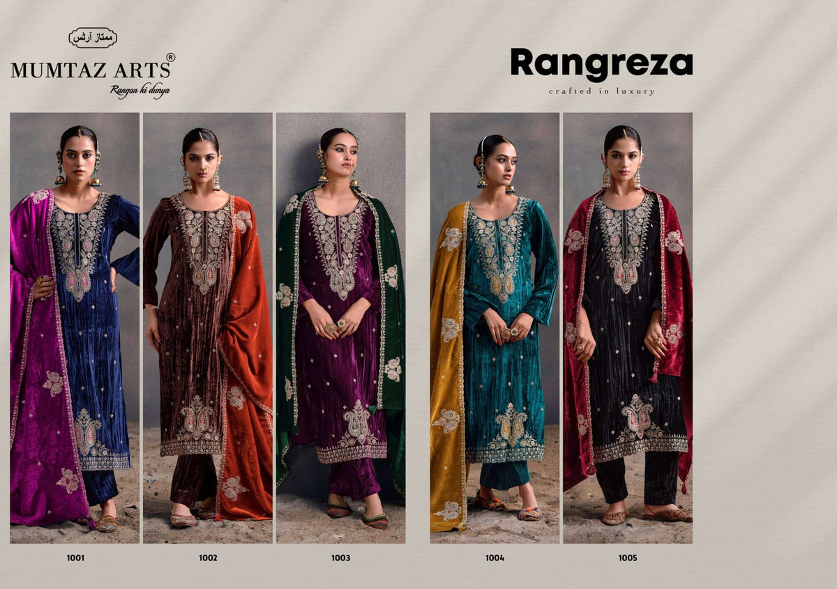 Mumtaz Art Rangreza Crush Velvet Dress Material