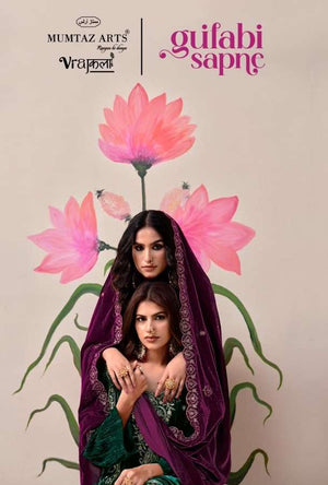 Mumtaz Arts Gulabi Sapne Crush Velvet Dress Material