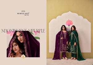 Mumtaz Arts Gulabi Sapne Crush Velvet Dress Material