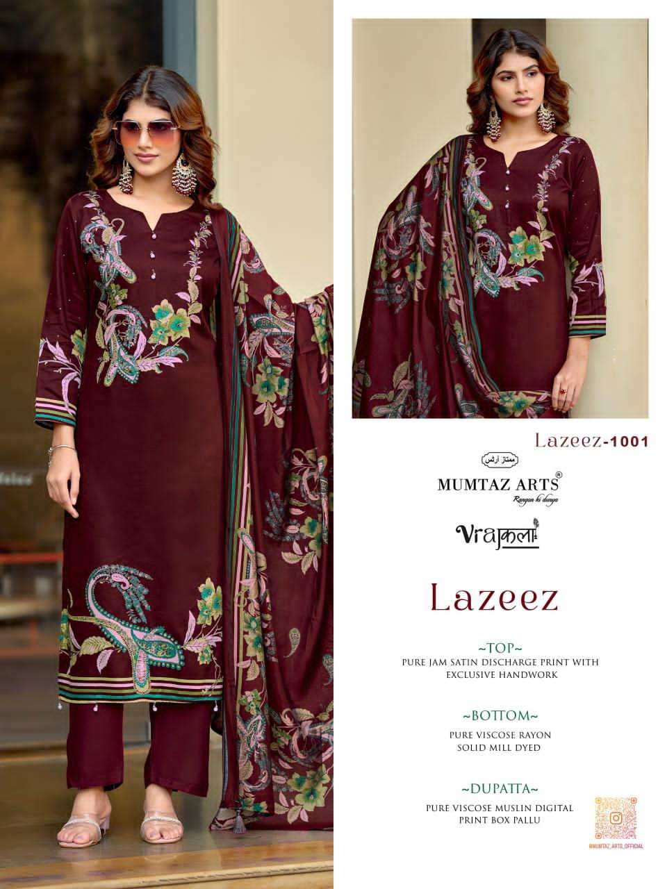 Mumtaz Arts Lazeez Viscose Jam Dress Material - Amrah Wholesale
