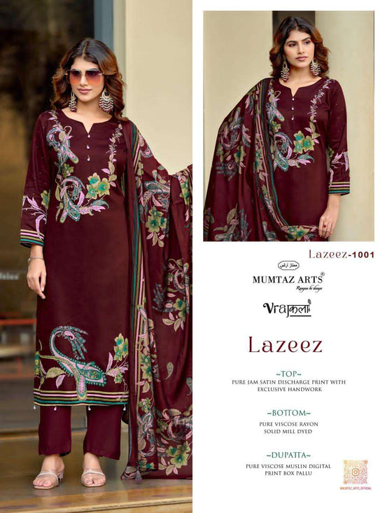 Mumtaz Arts Lazeez Viscose Jam Dress Material - Amrah Wholesale