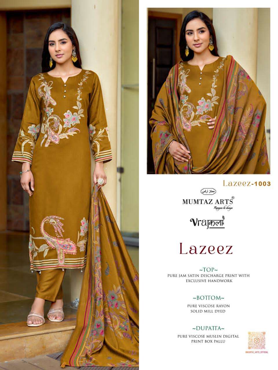 Mumtaz Arts Lazeez Viscose Jam Dress Material - Amrah Wholesale