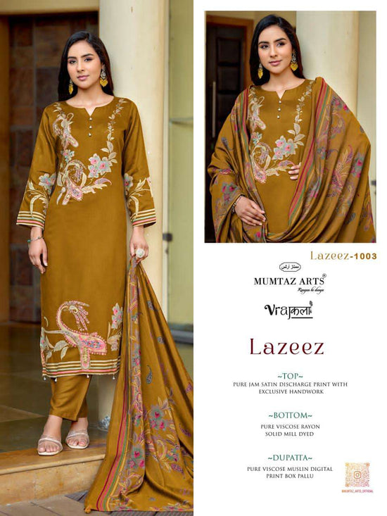 Mumtaz Arts Lazeez Viscose Jam Dress Material - Amrah Wholesale