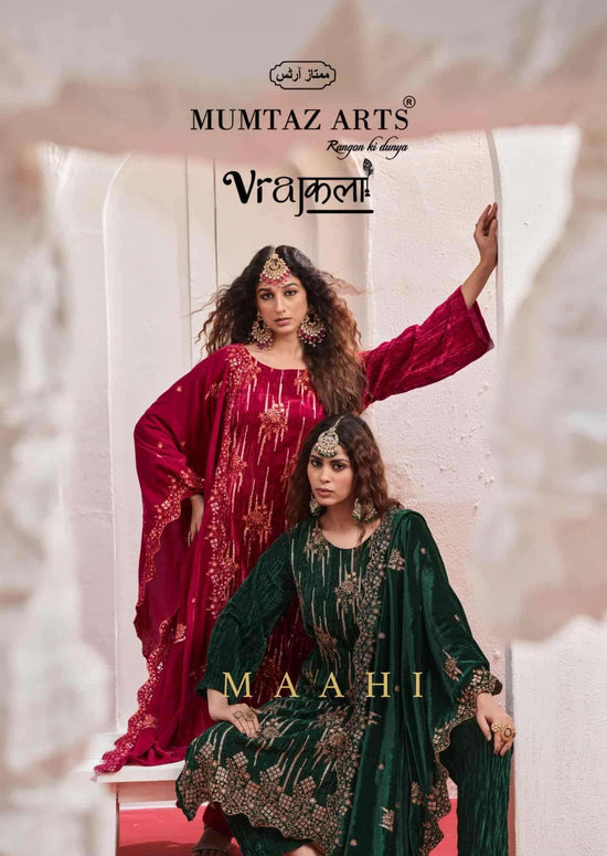 Mumtaz Arts Maahi Crush Velvet Dress Material