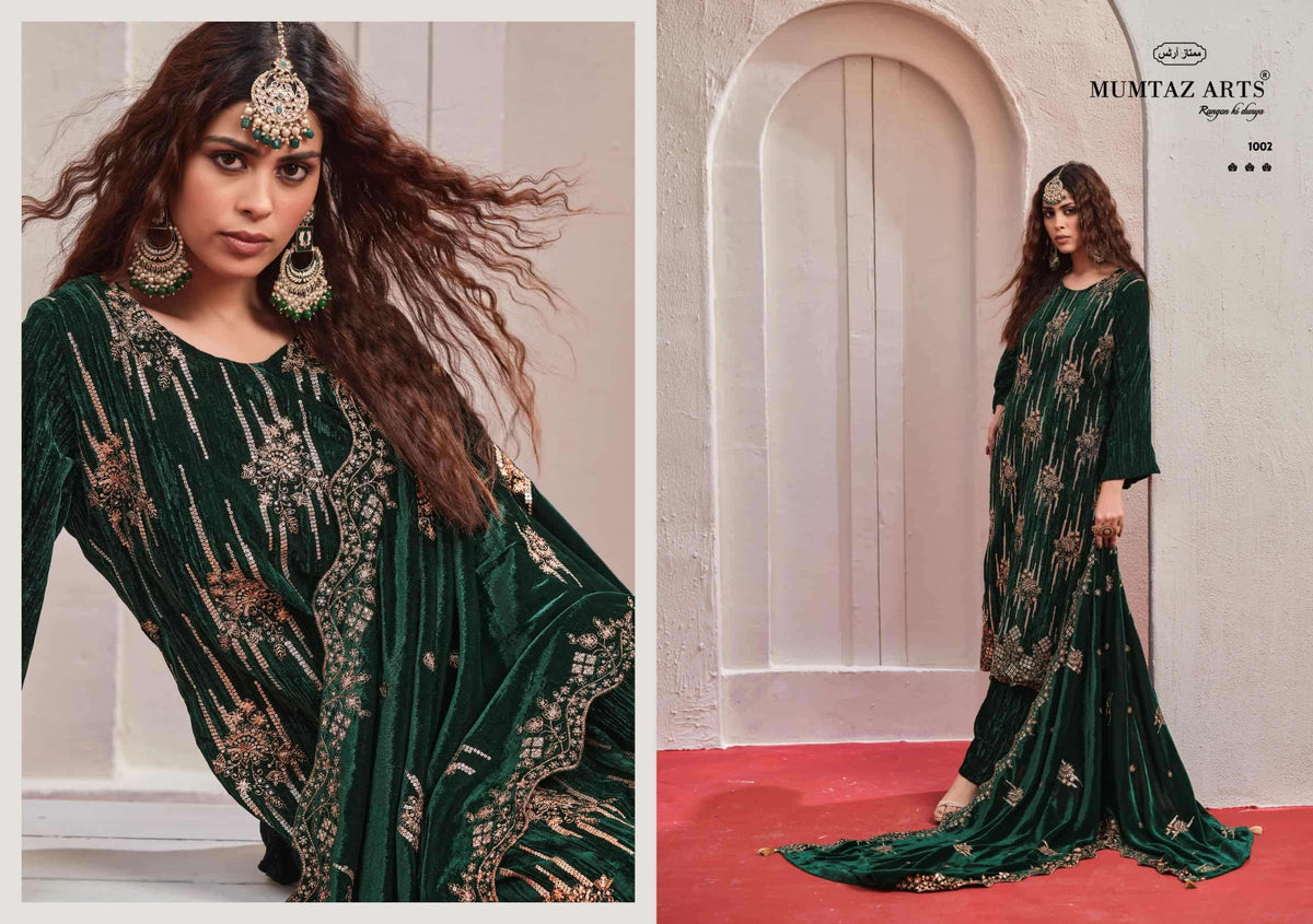 Mumtaz Arts Maahi Crush Velvet Dress Material