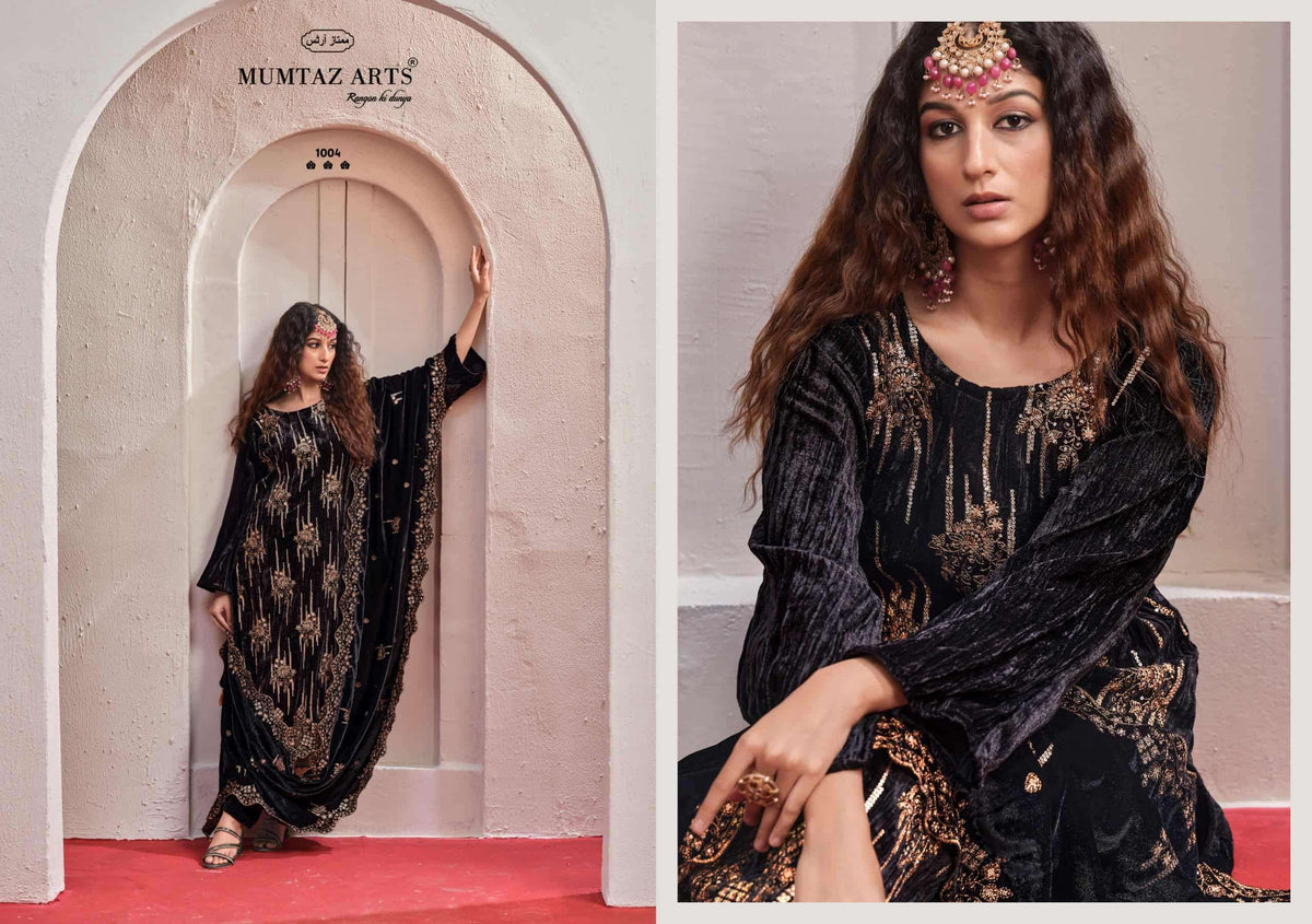 Mumtaz Arts Maahi Crush Velvet Dress Material