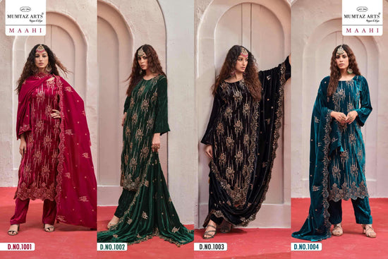 Mumtaz Arts Maahi Crush Velvet Dress Material