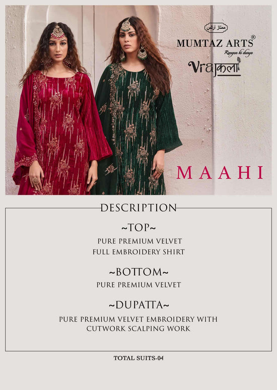 Mumtaz Arts Maahi Crush Velvet Dress Material